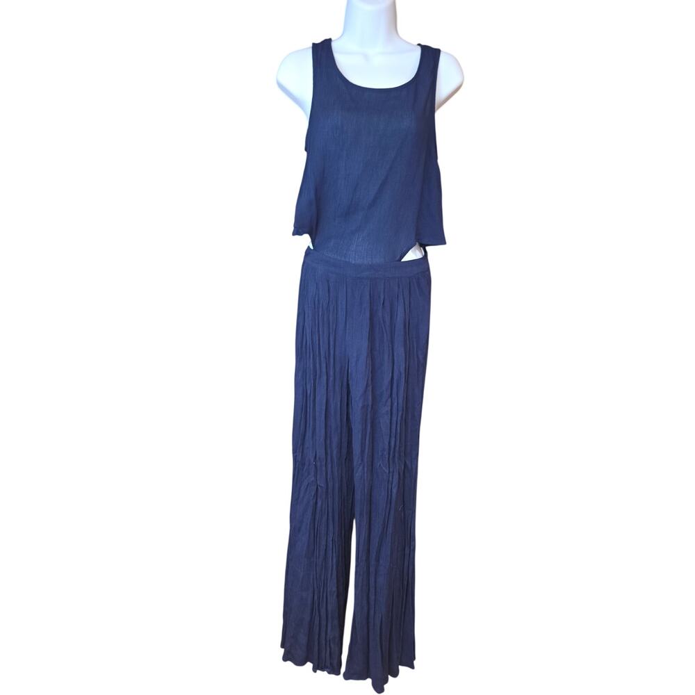 NWT Sugar lips, navy, cut out, open back, sleeveless romper sz‎ S